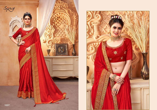 Saroj Alka Dola SIlk with Banarsi Border Latest Fancy Designer Rich Look Exclusive Saree Collection